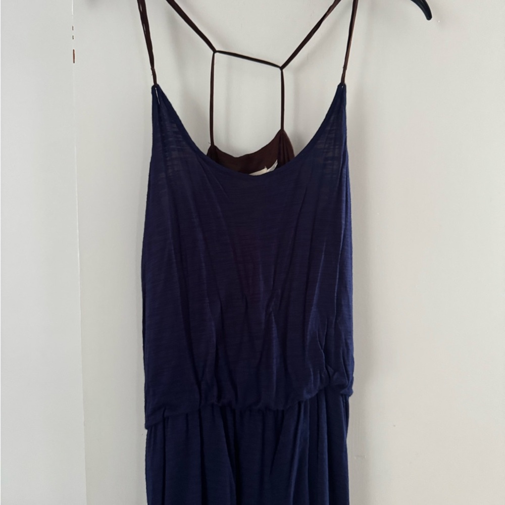 Blue High Low Sundress with Spaghetti Straps